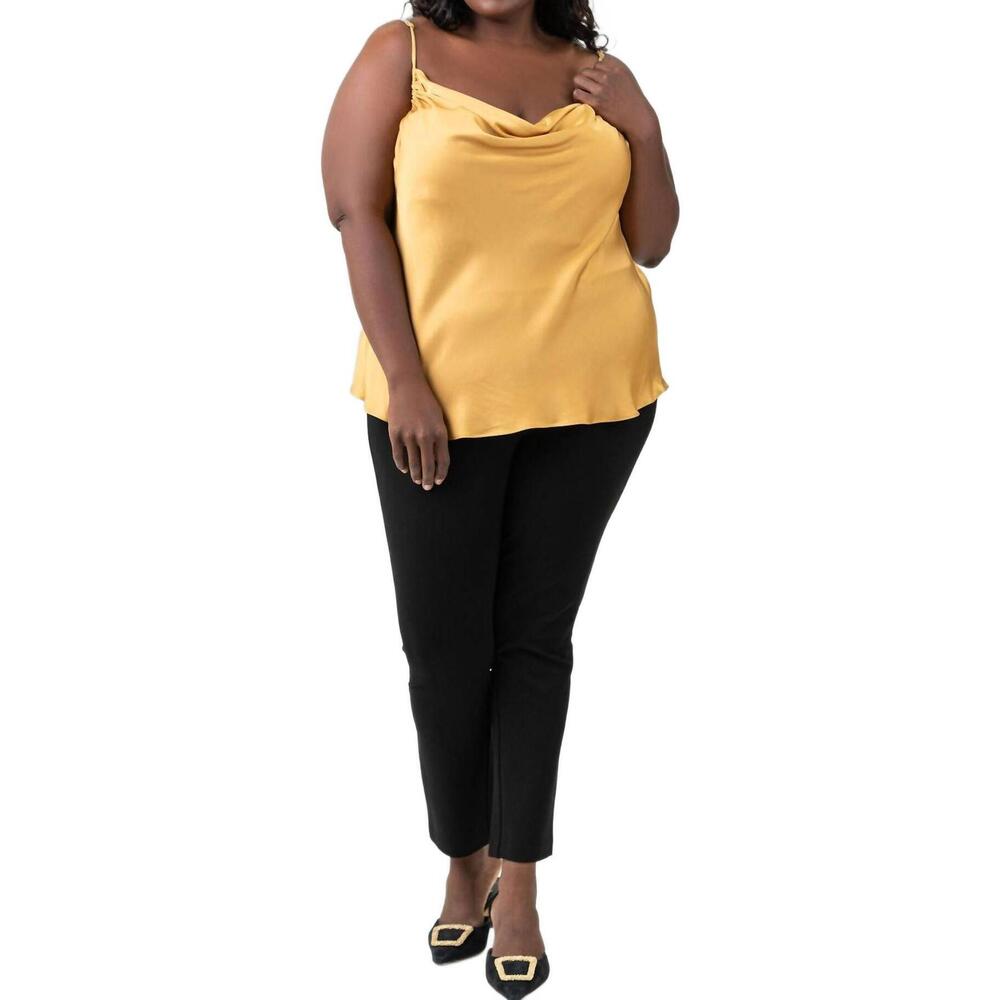 NEW MARÉE POUR TOI drape neck tank in gold